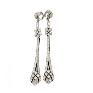 Chanel Art Deco style crystal clip on earrings